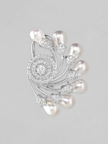 Image of Rubans Stud Earrings Oversized Fashionable American Diamond Stylish Jewellery Gift for Women & Girls