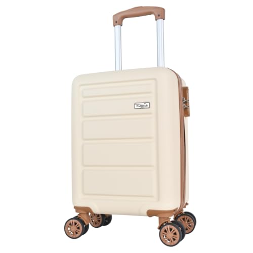 ZAHRAB 40x30x20cm Hard Shell for Ryanair Wizz Air, Underseat Bag Lightweight Hand Luggage Cabin Bag Trolley with Wheels Flight Bags Suit Case (Ivory, 40x30x20 cms)