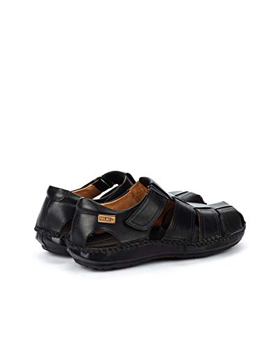 Image of PIKOLINOS Tarifa Men's Sandals | Leather | Hook-and-Loop Closure | Black