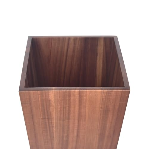 Caneca de basura rectangular de bambú natural miniatura 4