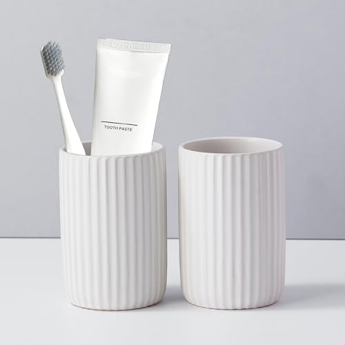 YabcY Ribbed Ceramic 2-Cup Set