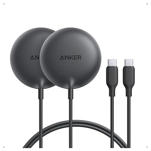 Anker Zolo Magnetic Wireless Charger, 2-Pack Qi2 Certified 15W MagSafe-Compatible Wireless Charging Pad, for iPhone 17/16/15/14/13 Series, AirPods, and More (Not for Pixel, Adapter Not Included)