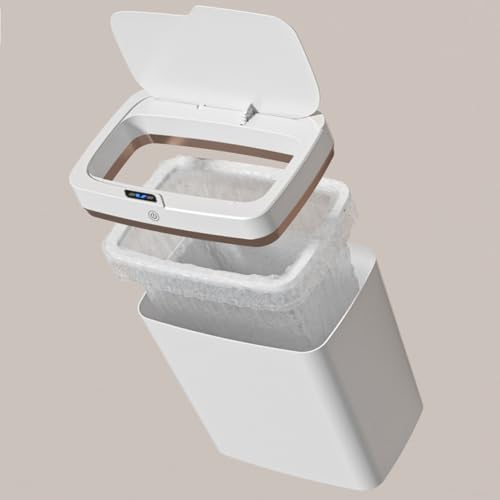 Cubo de basura para cocina y baño con sensor en color verde moderno 6