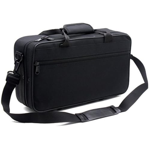Étui de rangement pour clarinette en tissu Oxford noir avec grande capacité