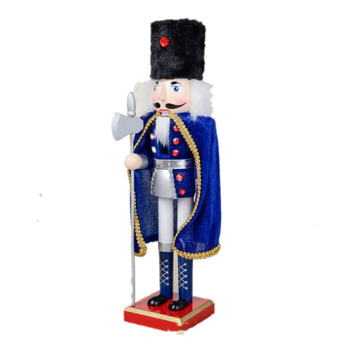ENLAYER Nutcracker Figures of 15\" Christmas Decorative, Nutcracker Puppet Wooden Pure Hand-Painted Nutcracker, Festive Collectible Puppet Toy Kids Gifts Christmas Decorations