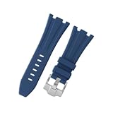 Rubber Watch Strap for Audemars Piguet Royal Oak Offshore 26170/26176/26470 Stainless Steel Pin Buckle(Blue s1,30mm)