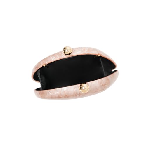 Image of Acrylic Shell Shaped Bag Luxury Marble Clutch Evening Purses for Women Glitter Handbag for Wedding Cocktail Party Prom