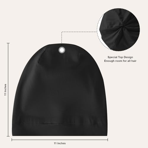 Image of ZHENSILK Silk Bonnet for Sleeping Women, Adjustable Silky Satin Lined Sleep Cap, Silk Hair Wrap Slouch Beanie Hat