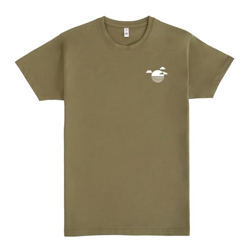 Pampling Camiseta de Manga Corta, 100% Algodón, Ropa Unisex para Hombre y Mujer, Serigrafiada con Cuello Redondo y Corte Recto (Reflection Verde Caqui, XXL)