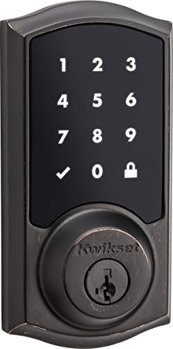 Image of Kwikset 916 Keyless Entry Touchscreen SmartCode Electronic Deadbolt Smart Lock Featuring SmartKey Security and ZigBee 3.0 Technology in Traditional Venetian Bronze, Zigbee Hub Sold Seperately