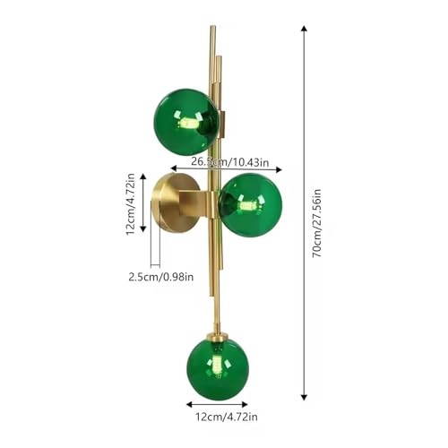 Aplique de pared de 3 luces verdes con bombillas LED G9 para dormitorio 2
