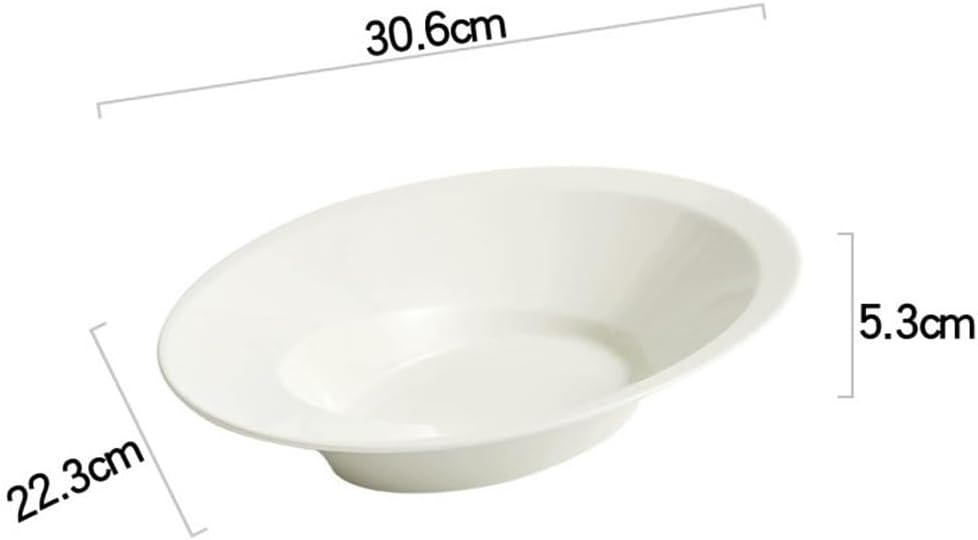 Tableware Oval Deep Plate Household Vegetable Hotel Kitchen Ceramic Fish