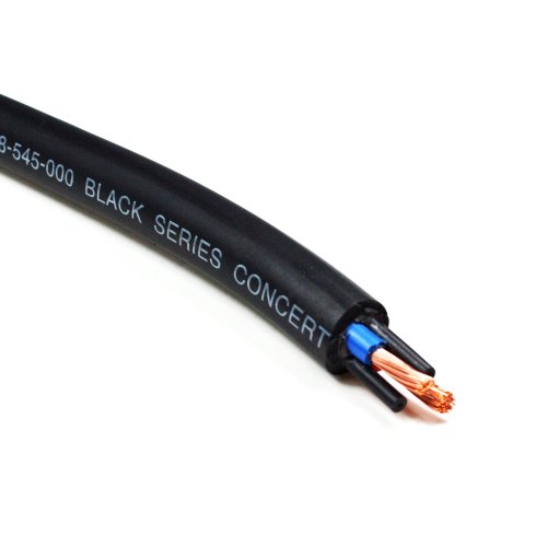 Van Damme Black Series Tour Grade 2 x 4.00mm Twin-Axial Speaker Cable, Black 268-545-000 1 Metre / 1M