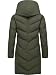 Ragwear Damen Wintermantel Warmer wasserdichter und atmungsaktiver Steppmantel lang mit Kapuze und hohem Teddy-Fleece-Kragen Natalka Cosy YOUMODO Dark Olive Gr. XXL
