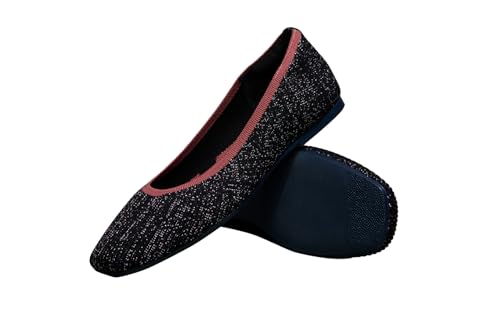 Image of Neeman's Metallic Square Flats for Women | Ballerinas & Slip On Casual Shoes| Comfortable & Flexiable