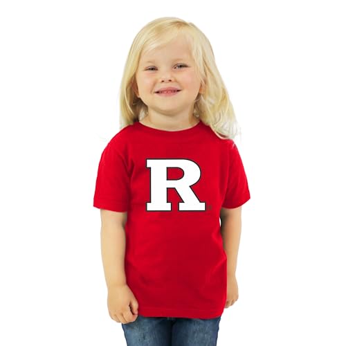 Little King NCAA Toddler Big Logo T-Shirt-100% Cotton-Boys & Girls-Rutgers Knights-Scarlet-4T Team Color