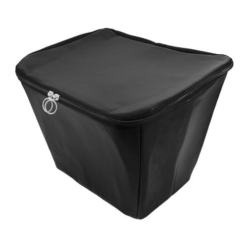 Waterproof E Bike Basket Liner with Cover and Clips, Black PU
