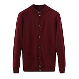 Tamaño: M, L, XL, 2XL, 3XL QTZTZ Otoño E Invierno, Chaqueta De Punto Gruesa Y Cálida, Chaqueta De Suéter De Cuello Alto De Punto con Bolsillo De Streetwear para Hombre,Fucsia-L