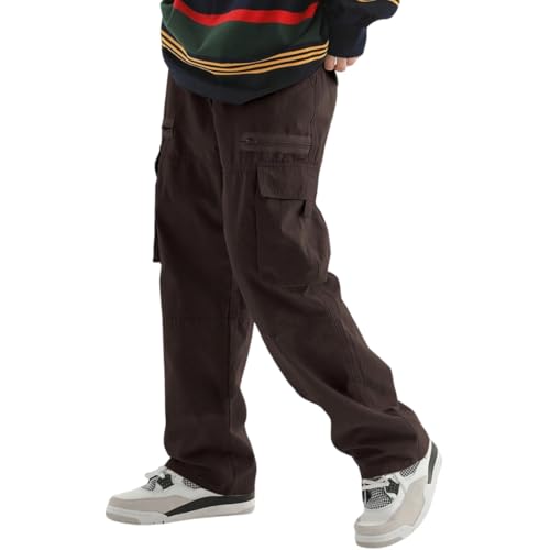 Banana Bucket Men's Loose Fit Cargo Pants Y2K Style Casual Hiking Trousers Zipper Pocket Design Sweatpants2
