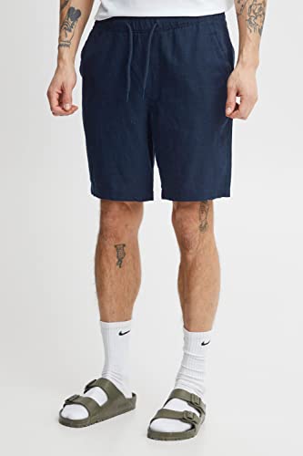 !Solid SDAurelius Short Chino en Lin pour Homme Coupe Droite Mélange Lin, Insignia Blue (194010)., XL – vue 2