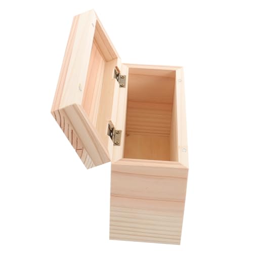 Cabilock Vintage Wooden Recipe Holder Box Multi Functional Desk Organizer for Tickets and Cards Compact Storage Case with Magnetic Cover for Home Kitchen and Office Use
