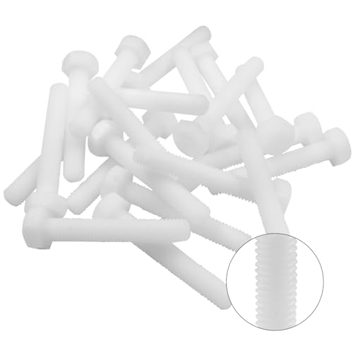 Piutouyar WANGQ20240124-507 20 Pair M8X50Mm White Nylon Hex Bolts Plastic Hex Nuts Full Thread Hex Head Screws And Nuts Set thumb #2