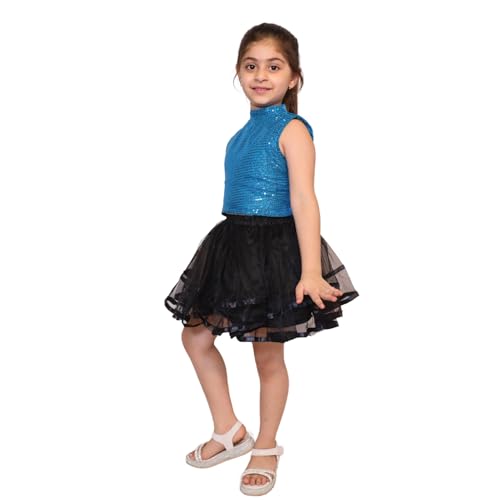 Image of Kaku Fancy Dresses Western Dance Top for Kids Halter Neck Top For Annual Function (ONLY TOP) - Skirt not included