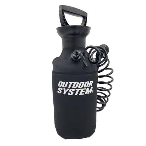 Outdoor System - Ducha portátil manual con mango de 8 L, uso al aire libre accionado por pistón: surf, camping, playa, ciclismo, mascotas