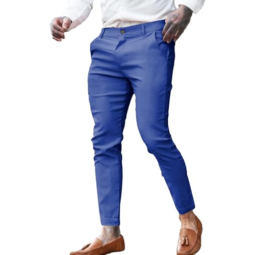 Pantalon habillé fuselé homme coupe ajustée stretch sans pli