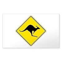 CafePress Kangaroo Crossing, Australia Rectangle Sticker Rectangle Bumper Sticker Car Decal