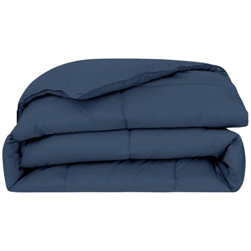 Image of Modern Threads Comforter Duvet Insert, Reversible Quilted Down Alternative Comforter with Corner Tabs, All Season Bedding, King, Navy