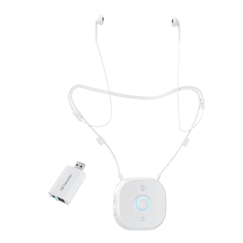 PROW Auriculares Inalámbricos para TV para Personas Mayores, TV Semi Inalámbrico con Ajuste de Volumen Izq/Der Independiente, Botones Grandes, Ligero para la Mayoría de Televisores