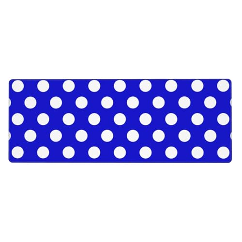 Tapis de souris de jeu XXL bleu à pois pour bureau et PC