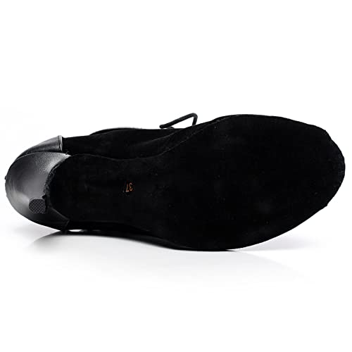 Chaussures de danse salsa latine performantes à sangle croisée et talons stables - 5
