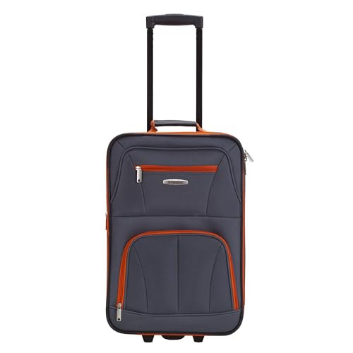 Image of Rockland Fashion Softside 2 Piece Luggage Set, Expandable, (14 inch Tote /19 inch Upright), Charcoal