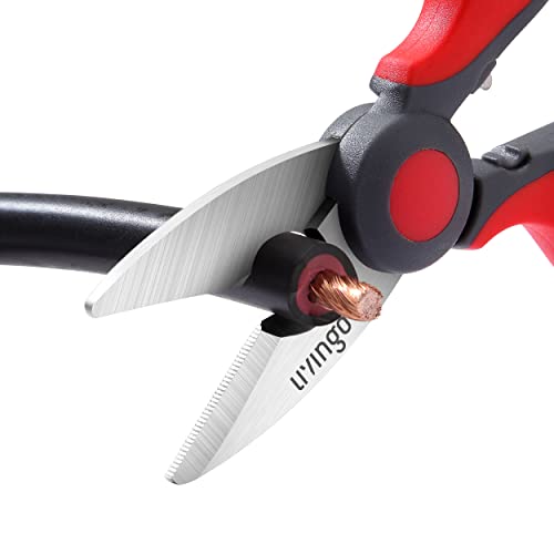 LIVINGO 6" Multi-Purpose Electrician Scissors : Professional Heavy Duty Comfortable Grip Cable Cutting Shears and Wire Stripper with Crimping Function - Image 4