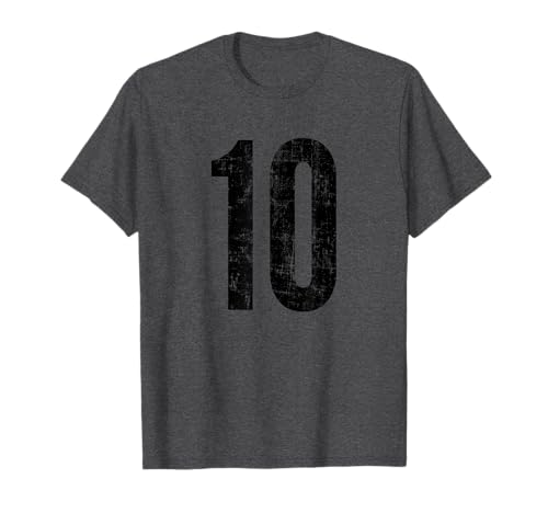 Number 10 Distressed Vintage Sport Team Practice Training Camiseta