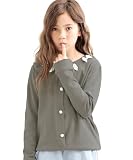 [Bee] ビー リボンカーディガン キッズ ジュニア 女の子 ガールズ 長袖 羽織り taa04515 110cm 首リボン×チャコール