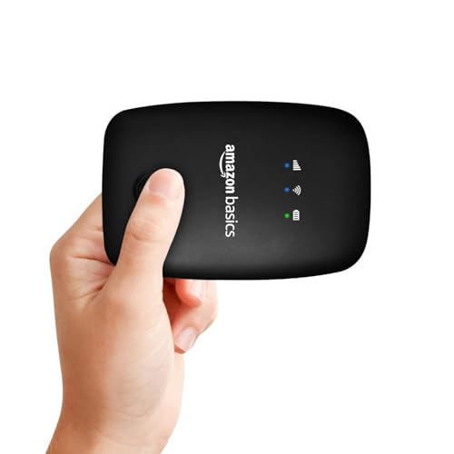 Image of Amazon Basics 4G LTE Wireless Dongle with All SIM Support, Plug & Play USB Data Card with Type-C Connector, 150Mbps WiFi Hotspot, 2100mAh Battery, SIM Adapter Included (Black)