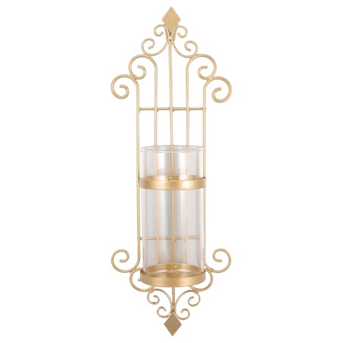 Candelabro de pared de hierro VANZACK con vidrio para una iluminación clásica 8
