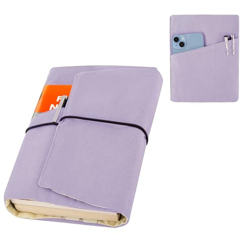 Pochette de livre violette pour lire confortablement dans les transports