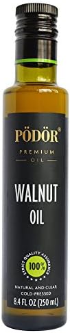 PÖDÖR Premium Walnut Oil - 8.4 fl. Oz. - Cold-Pressed, 100% Natural, Unrefined and Unfiltered, Vegan, Gluten-Free, Non-GMO in Glass Bottle