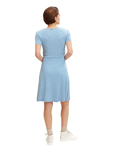 TOM TAILOR Damen Kleid in Wickeloptik 1032059, 29526 - Blue Minimal Design, 44 – Ansicht 4