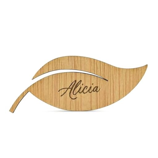 A&A Vita 5 Marcasitios de Madera Personalizados - Precio Ajustado por Cantidad - Con Imán – Nombres Grabados a Láser para Bodas, Comuniones, Bautizos – Recuerdos para Invitados (Hoja) | Ya disponible en tu tienda friki favorita! En mundofriki.es!