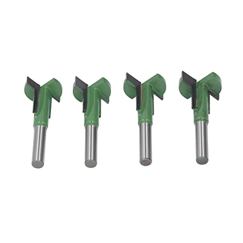 4Pcs T Slot Router Bit Set, 45 Steel Tungsten Carbide Milling Cutter, Straight Slotting Tool for Carpentry, PTFE Coated, Multiple Specifications, Sturdy and Long Lasting