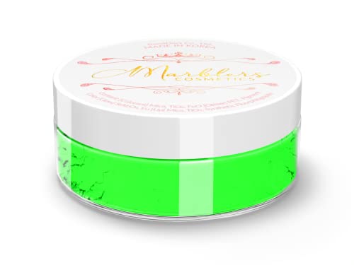 Image of MARBLERS Cosmetic Grade Fluorescent Mica Powder [Neon Green] 0.11oz (3g) | Matte | Non-Toxic | Vegan | Cruelty-Free | Eyeshadow, Nail Polish, Nail Art | Festival, Rave & Party Makeup | Body & Face