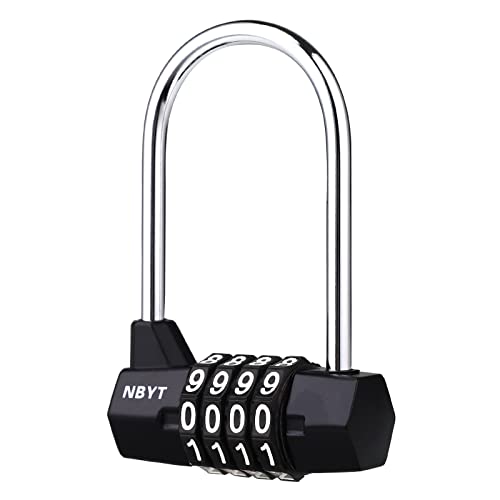 NBYT 4-digit combination padlock, door handle padlock, suitable for lockers, filing cabinets, wardrobes, small fences, sheds, pet door locks. (2.4in (D3/16))