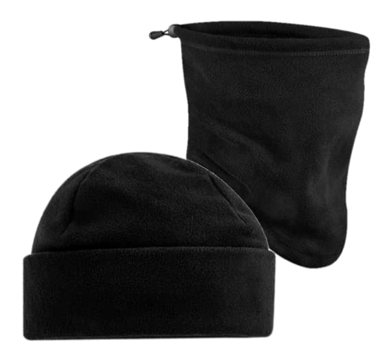 Beanie y bufanda snood de fleece reciclado con acabados térmicos duraderos