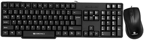 Zebronics Judwaa 750 USB Keyboard & Mouse Combo, 104-Key Keyboard with ₹ Rupee Key, 1200 DPI, Silent Typing, Durable Keys, Plug & Play, Ergonomic Design