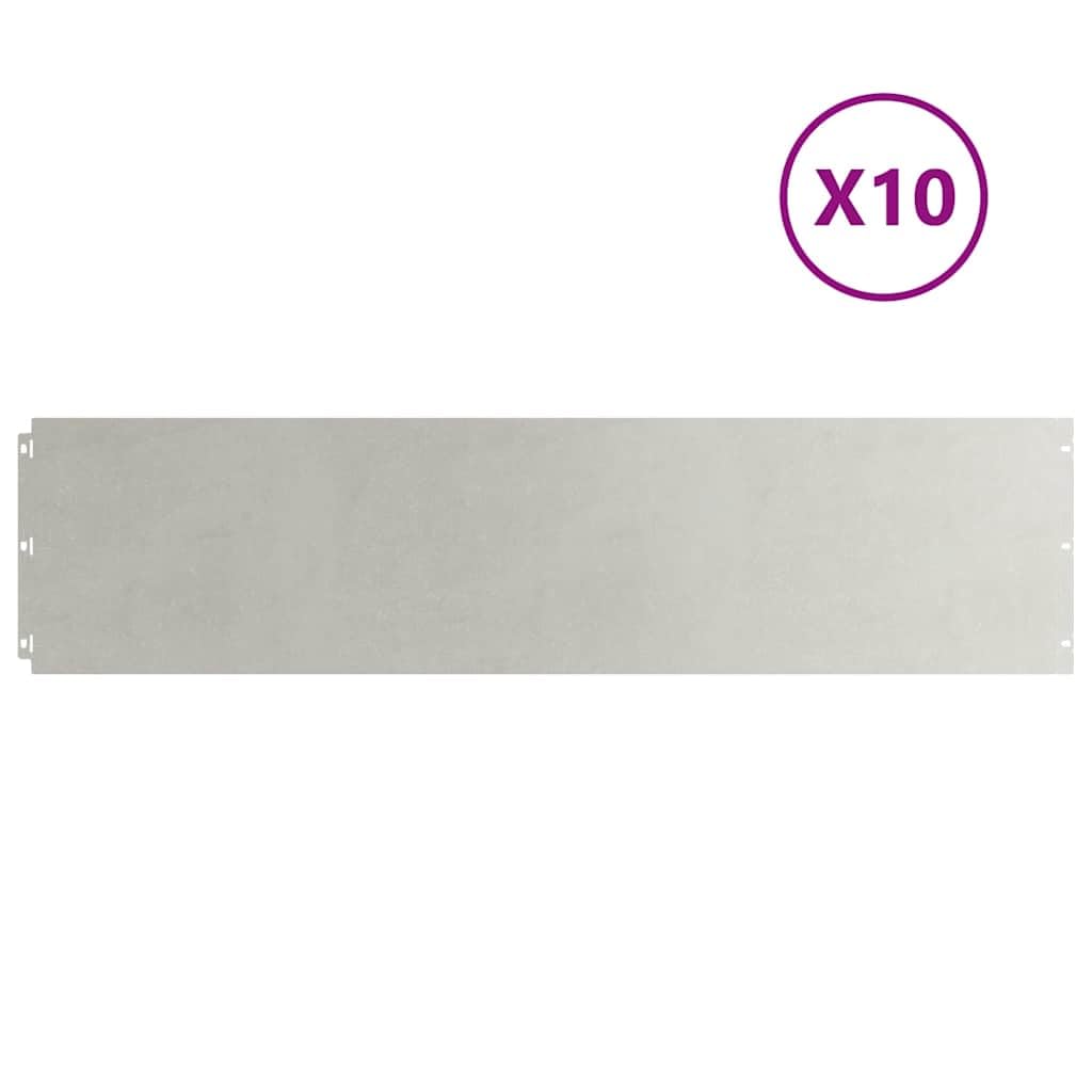 Borde de cama (10 piezas, 25 x 103 cm, acero inoxidable, separador, valla de césped, palisade para decoración de jardín, césped, callejón exterior
